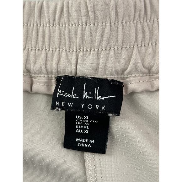 Nicole Miller Wide Leg Light Gray Pants High Rise Elastic Waist Workwear XL - Picture 3 of 8